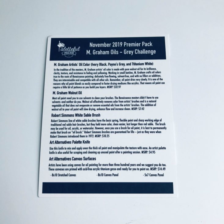 Paletteful Packs November 2019 prompt card