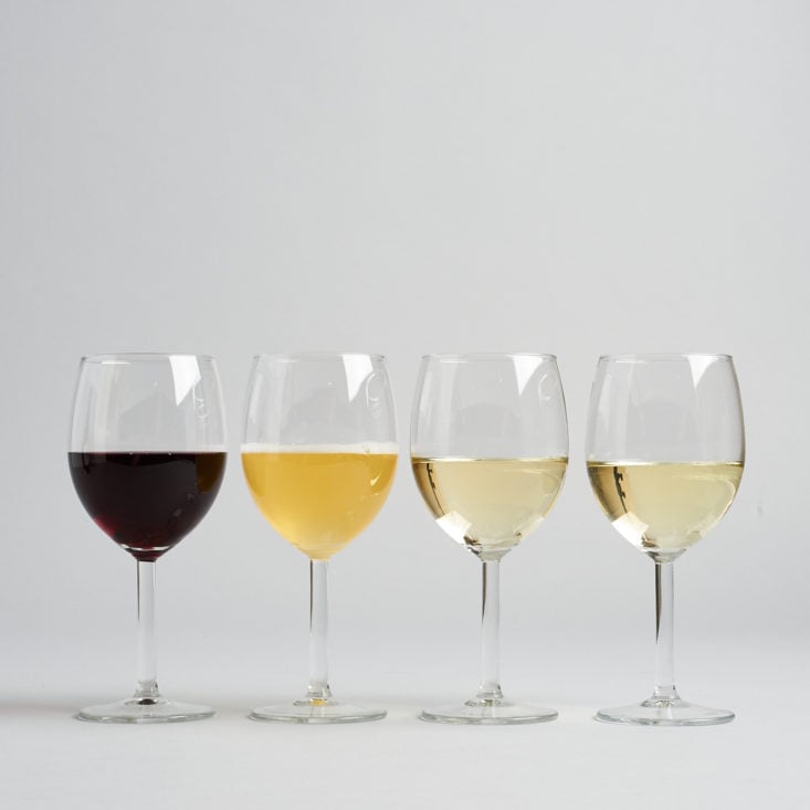 all four glasses poured